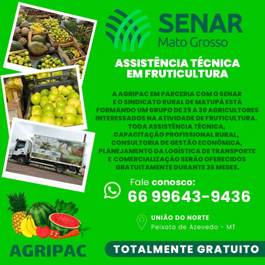Agripac e Senar oferecem assistência técnica gratuita em fruticultura