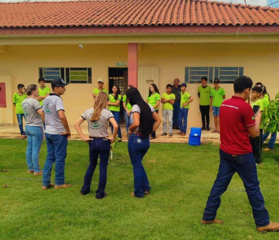  Alunos de Novo Mundo vivenciam aprendizagem prática em visita à Escola Agrícola de Terra Nova.