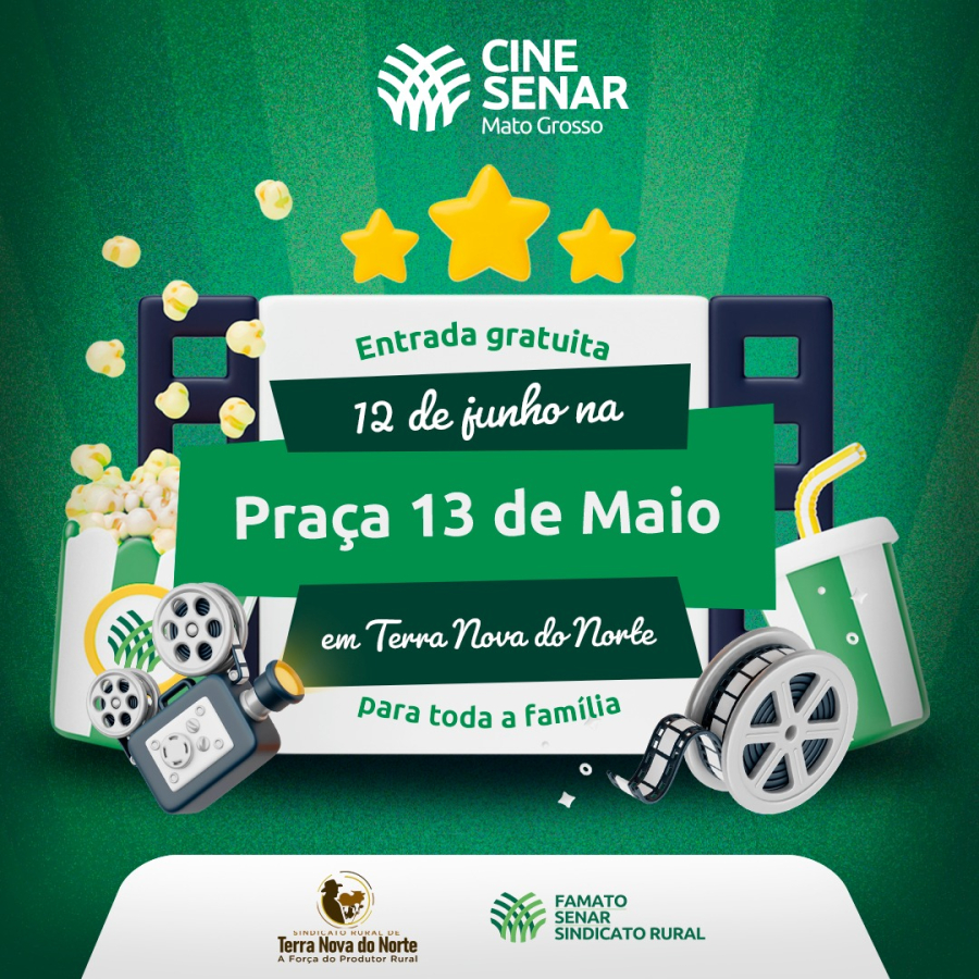 Cine Senar leva cinema gratuito a Terra Nova do Norte