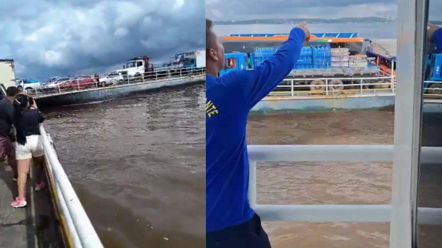 Colisão entre duas balsas no rio Amazonas causa alerta durante travessia próxima ao Porto do Ceasa