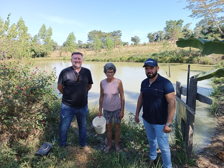 Secretaria de Agricultura retoma acompanhamento técnico a piscicultores de Terra Nova. Análises de água e manejo são realizadas