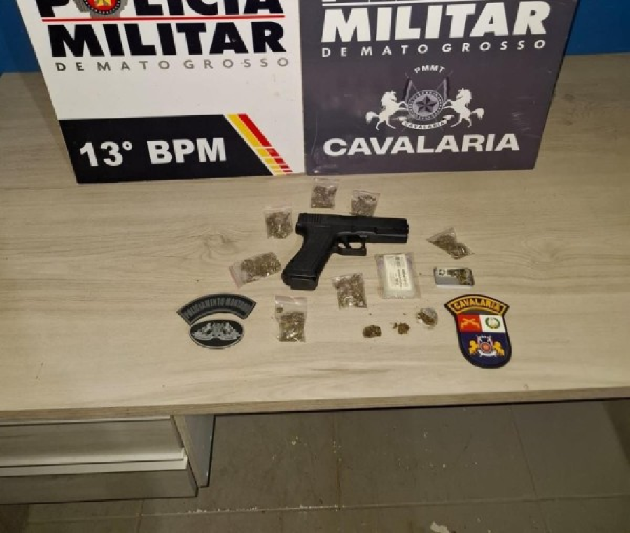 Cavalaria da PM prende homem com revólver em Peixoto de Azevedo