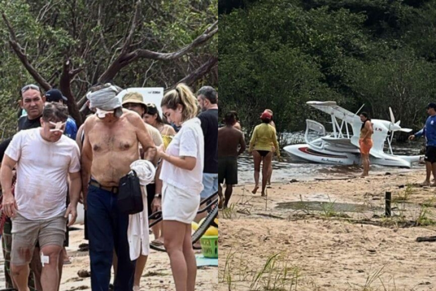Avião de pequeno porte cai no Rio Negro e deixa dois feridos no interior do AM