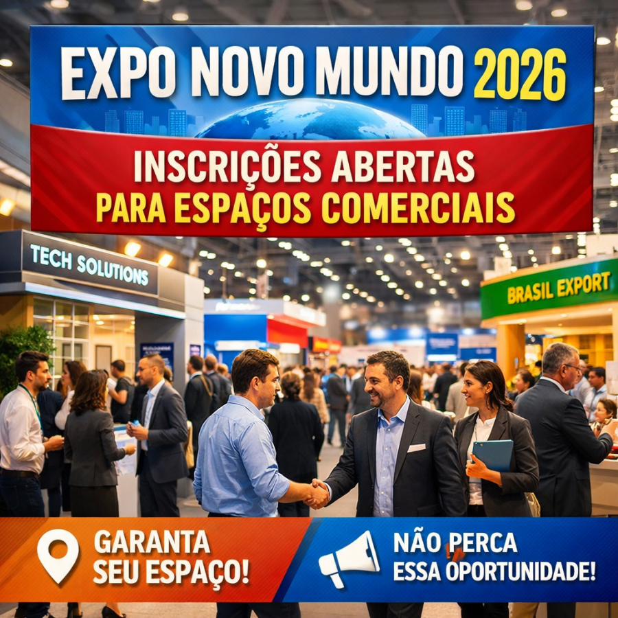 Inscrições abertas para espaços comerciais na Expo Novo Mundo 2026