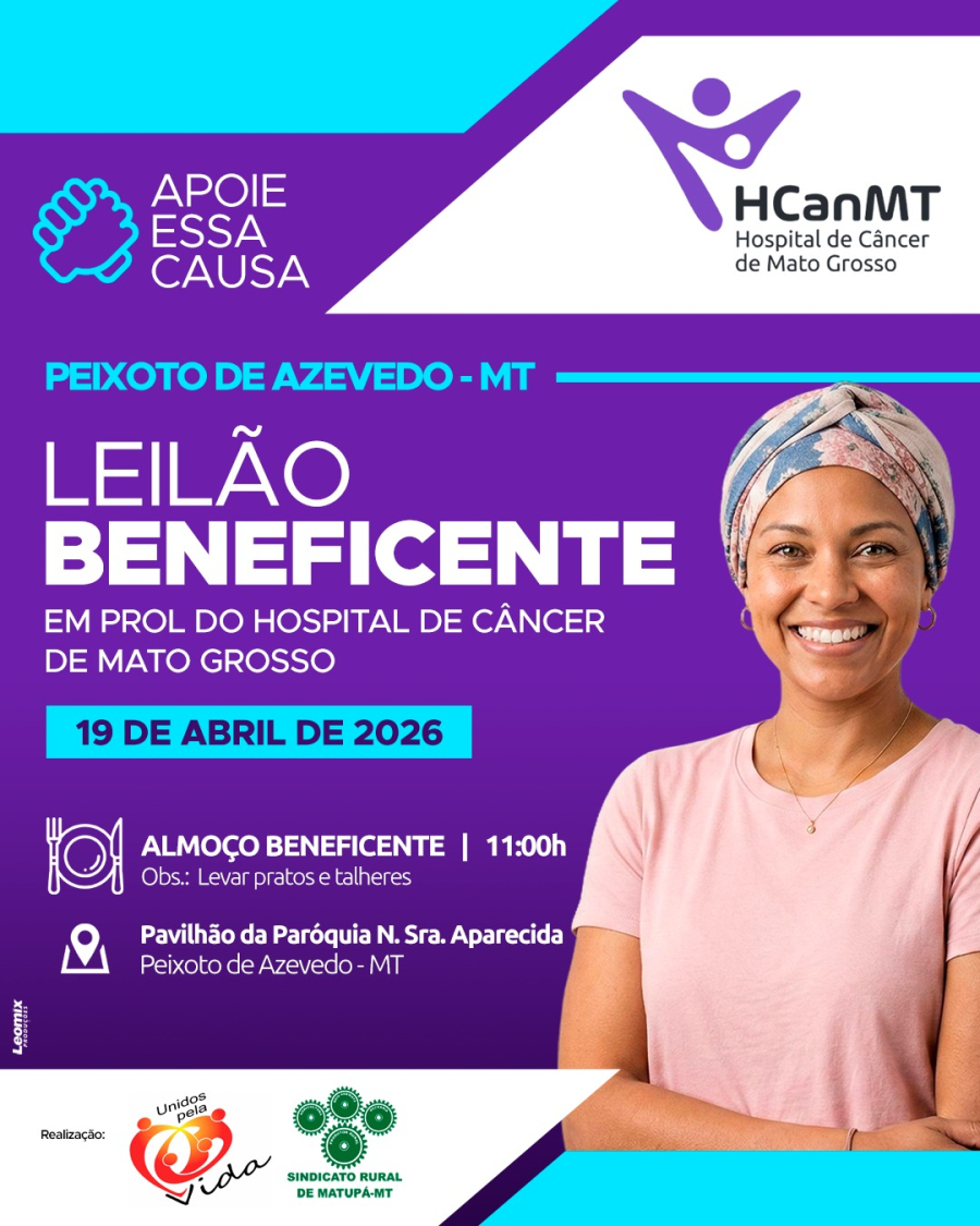Peixoto de Azevedo realiza leilão beneficente em apoio ao HCanMT
