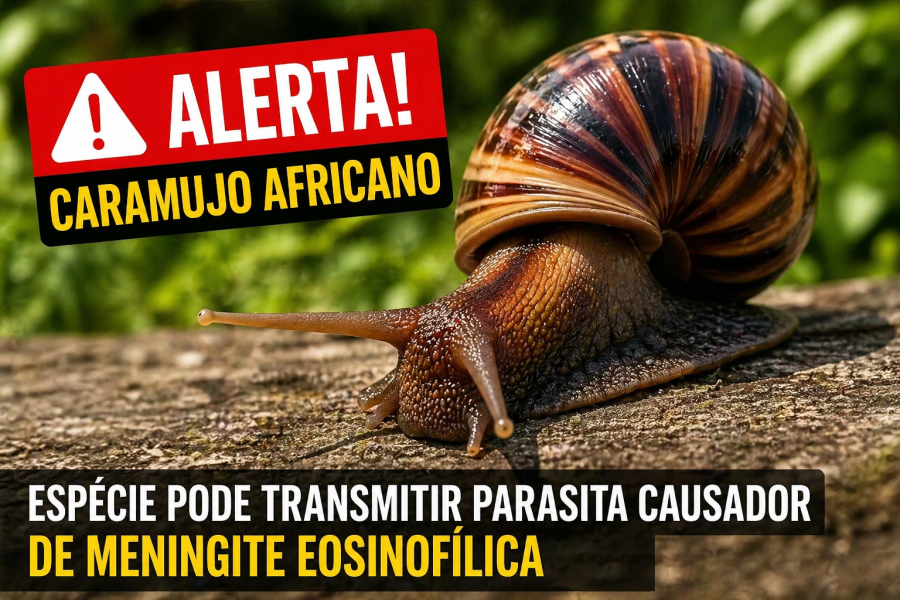 Alerta para o caramujo africano: espécie pode transmitir parasita causador de meningite eosinofílica