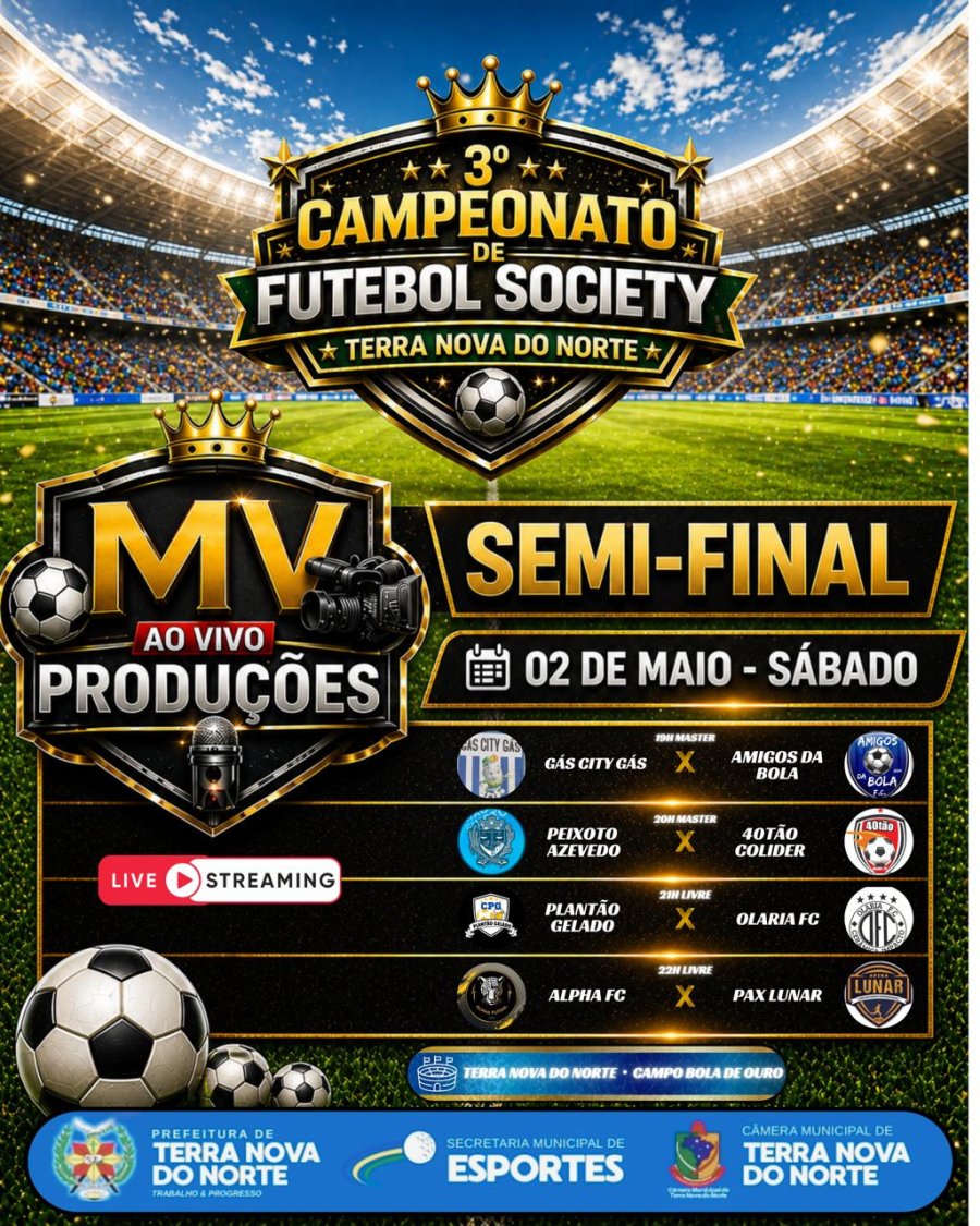 Semifinal do Campeonato de Terra Nova do Norte acontece neste sábado no Campo Bola de Ouro