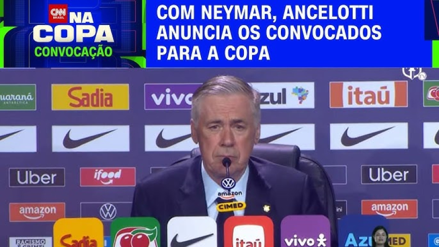 Com Neymar, Ancelotti anuncia convocados do Brasil para a Copa do Mundo de 2026