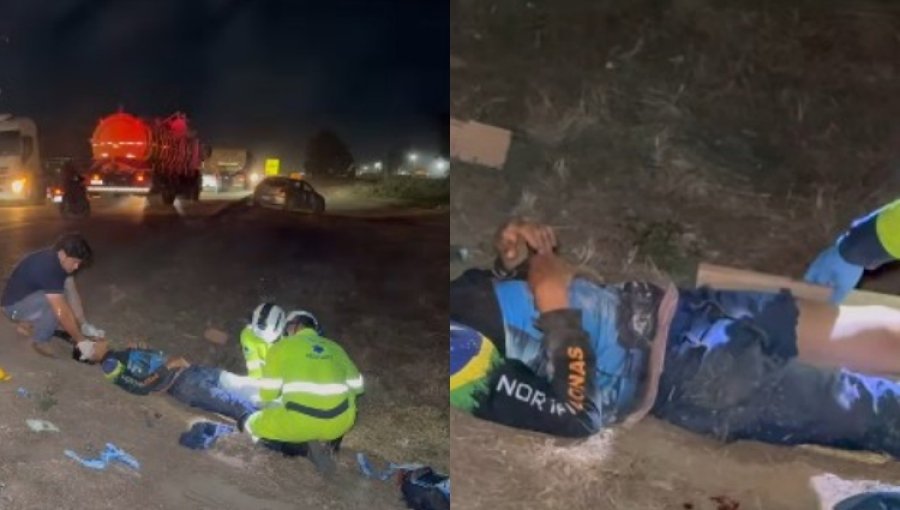 Colisão na BR-163 deixa dois jovens gravemente feridos em Sinop