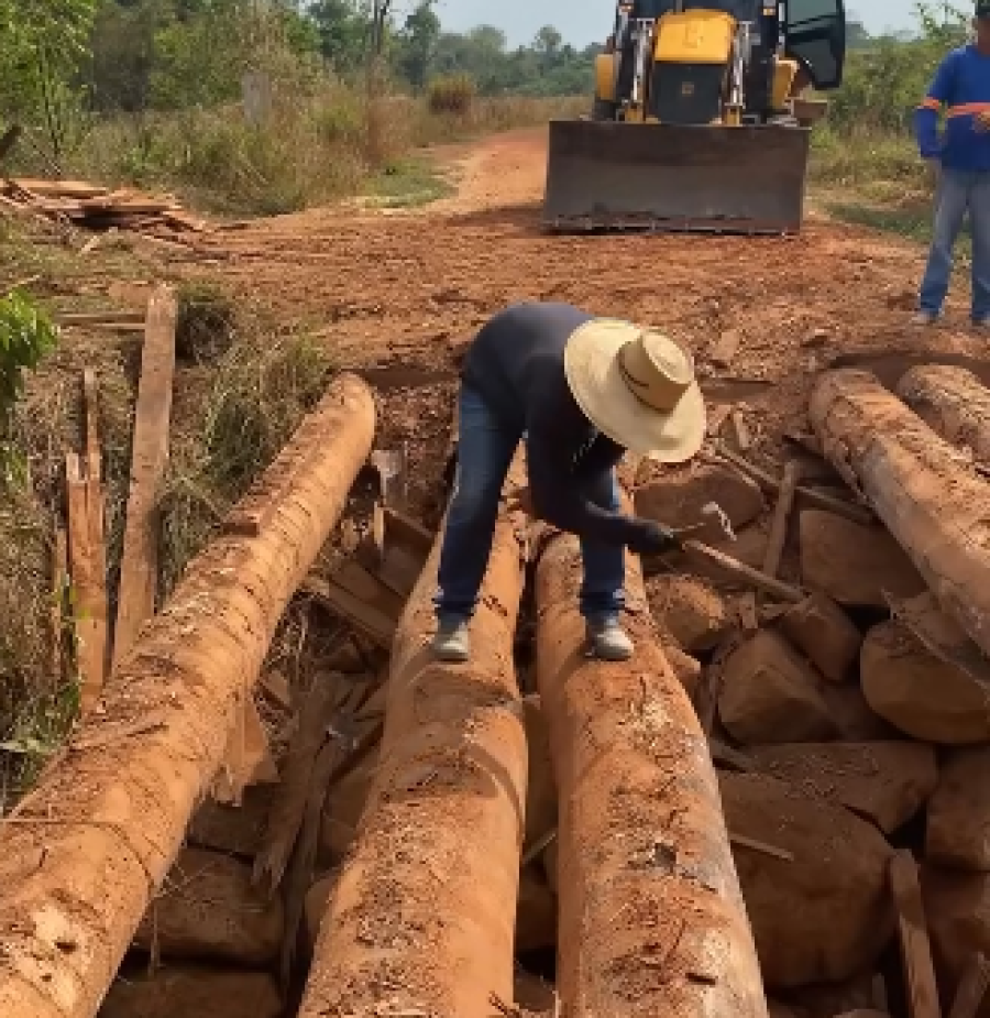 Ponte sobre o Rio Parado recebe revitalização em Nova Guarita
